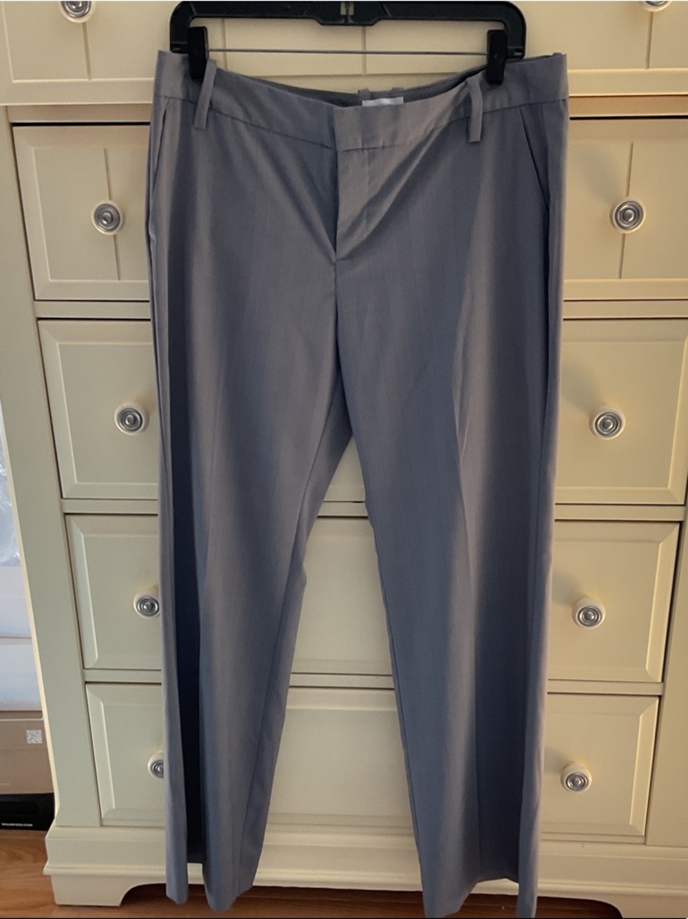 Straight Leg Women's Dress Pants in Slate Gray